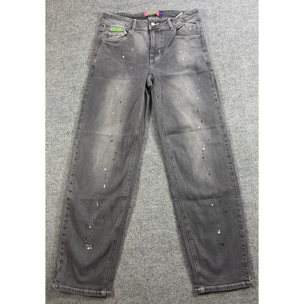 Empyre Womens TARA Denim Jeans Size 2 Med Wash Baggy Skater Y2K Grey